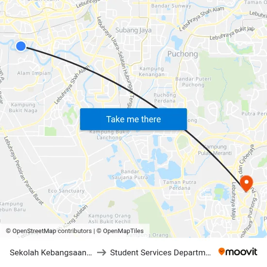 Sekolah Kebangsaan Seksyen 17 Shah Alam (Selatan) (Sa554) to Student Services Department @ Limkokwing University of Creative Technology map