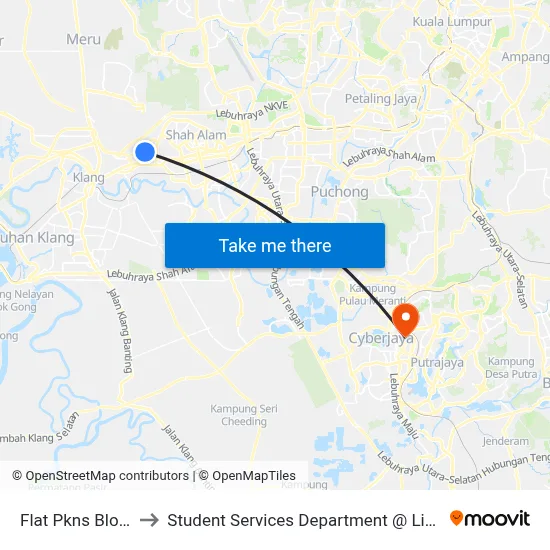 Flat Pkns Blok 20 (Opp) (Sa275) to Student Services Department @ Limkokwing University of Creative Technology map