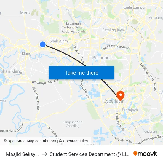 Masjid Seksyen 7 (Opp) (Sa310) to Student Services Department @ Limkokwing University of Creative Technology map
