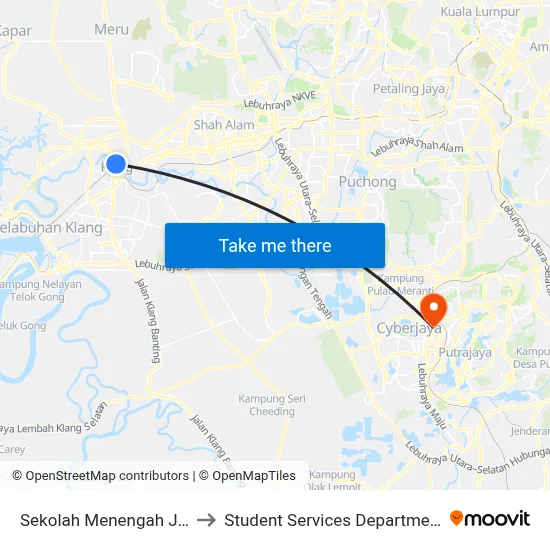 Sekolah Menengah Jenis Kebangsaan (Cina) Pin Hwa (Bd23) to Student Services Department @ Limkokwing University of Creative Technology map