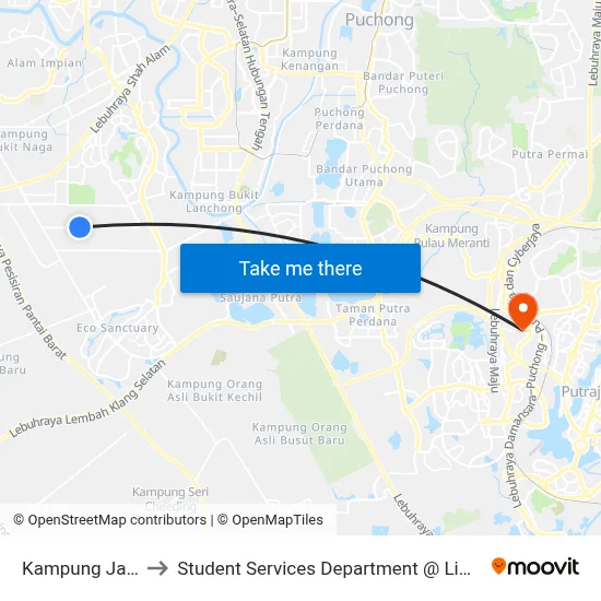 Kampung Jalan Kebun (Barat) to Student Services Department @ Limkokwing University of Creative Technology map