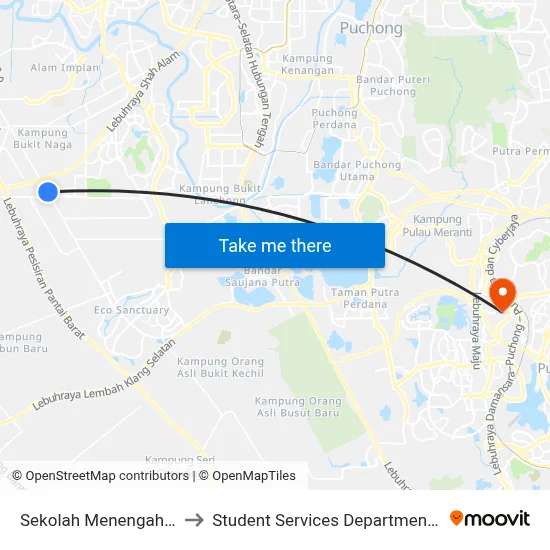 Sekolah Menengah Kebangsaan Jalan Kebun (Sa887) to Student Services Department @ Limkokwing University of Creative Technology map