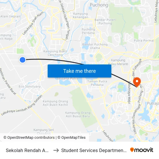 Sekolah Rendah Agama Jalan Kebun (Timur) (Sa834) to Student Services Department @ Limkokwing University of Creative Technology map