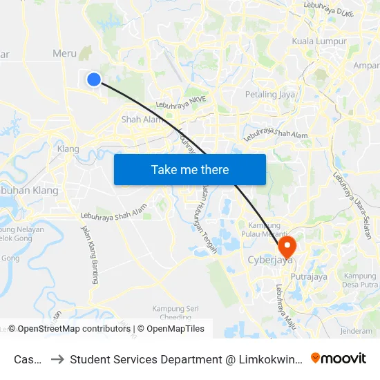 Casa Maia to Student Services Department @ Limkokwing University of Creative Technology map