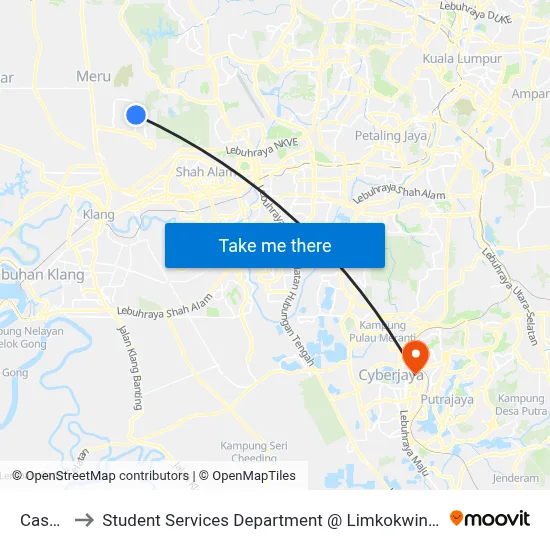 Casa Sutra to Student Services Department @ Limkokwing University of Creative Technology map