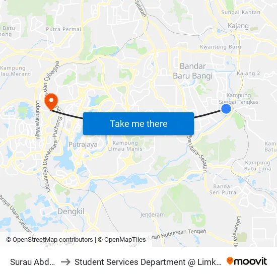 Surau Abdul Rahman Auf to Student Services Department @ Limkokwing University of Creative Technology map