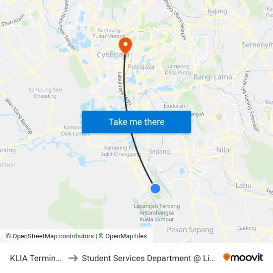 KLIA Terminal 1, Door 4 Level 1 to Student Services Department @ Limkokwing University of Creative Technology map