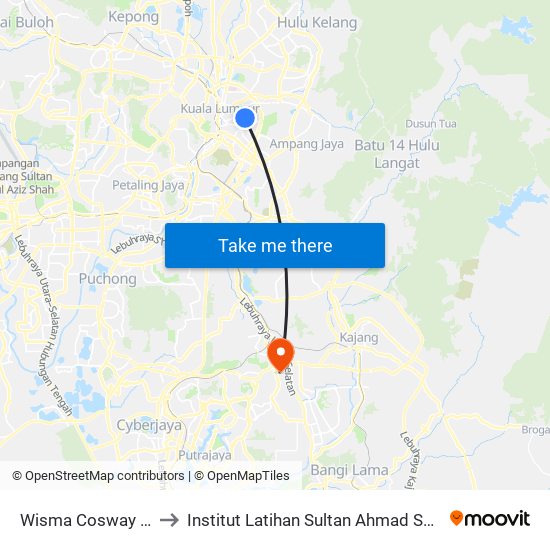Wisma Cosway (Kl83) to Institut Latihan Sultan Ahmad Shah (ILSAS) map