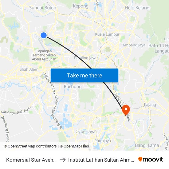 Komersial Star Avenue (Sa1027) to Institut Latihan Sultan Ahmad Shah (ILSAS) map