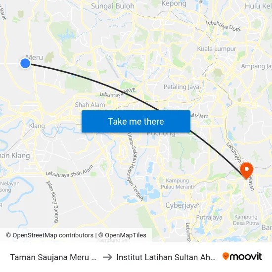 Taman Saujana Meru (Timur) (Bd645) to Institut Latihan Sultan Ahmad Shah (ILSAS) map