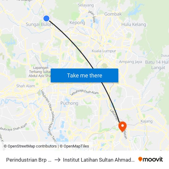 Perindustrian Brp 8 (Sl597) to Institut Latihan Sultan Ahmad Shah (ILSAS) map