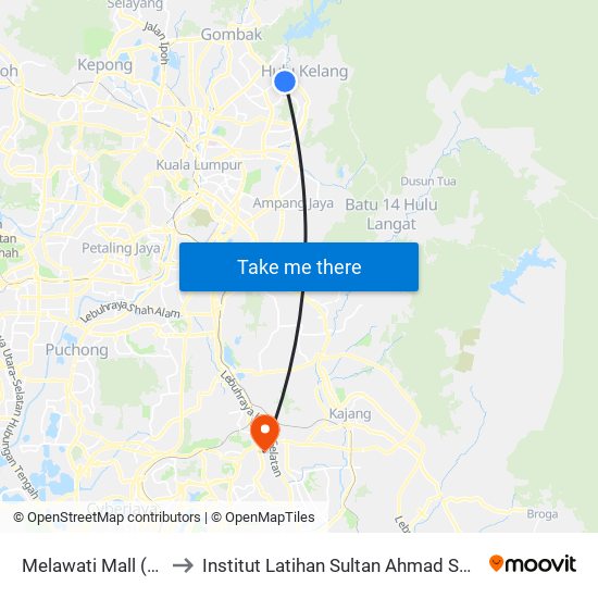 Melawati Mall (Aj489) to Institut Latihan Sultan Ahmad Shah (ILSAS) map