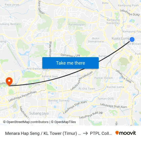 Menara Hap Seng / KL Tower (Timur) (Kl18) to PTPL College map