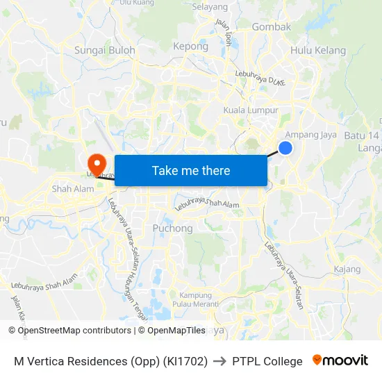 M Vertica Residences (Opp) (Kl1702) to PTPL College map