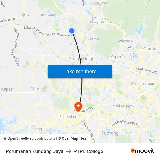 Perumahan Kundang Jaya to PTPL College map