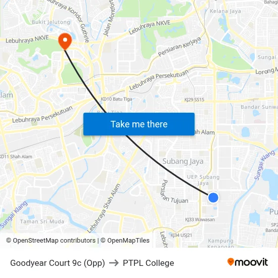 Goodyear Court 9c (Opp) to PTPL College map