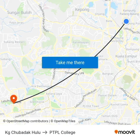 Kg Chubadak Hulu to PTPL College map