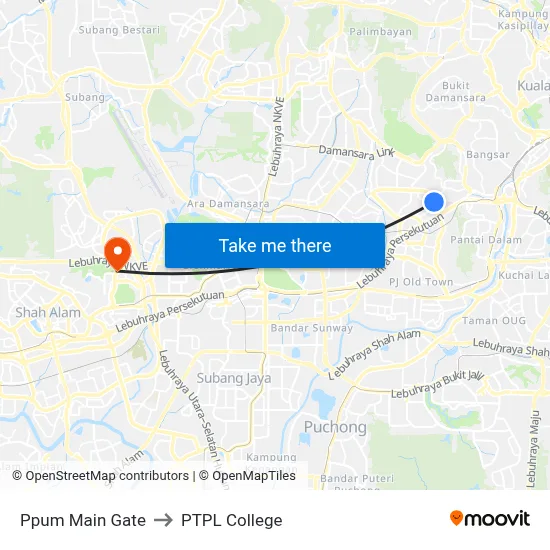 Ppum Main Gate to PTPL College map