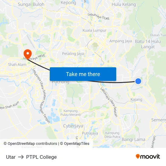 Utar to PTPL College map