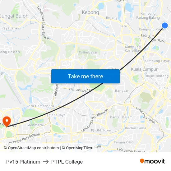 Pv15 Platinum to PTPL College map