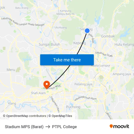 Stadium MPS (Barat) to PTPL College map