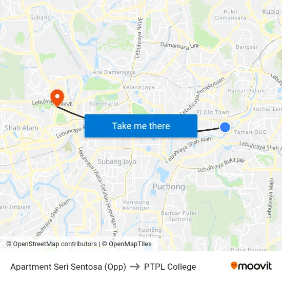 Apartment Seri Sentosa (Opp) to PTPL College map