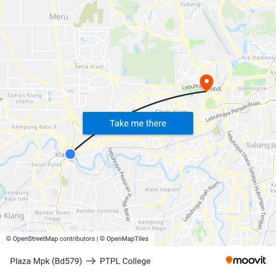 Plaza Mpk (Bd579) to PTPL College map