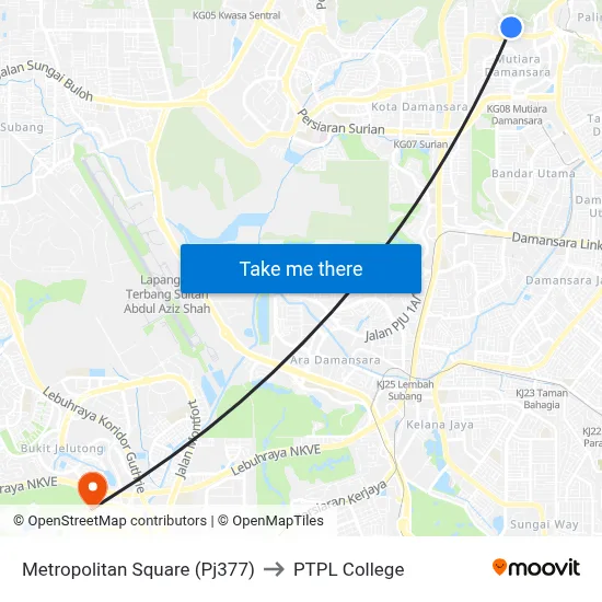 Metropolitan Square (Pj377) to PTPL College map