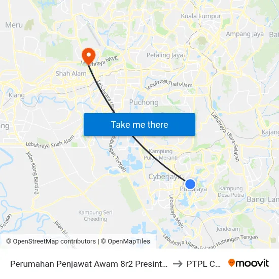 Perumahan Penjawat Awam 8r2 Presint 8 (Barat) (Ppj58) to PTPL College map