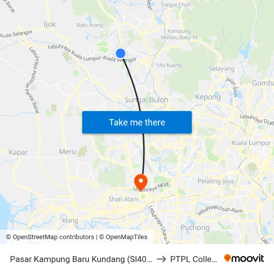Pasar Kampung Baru Kundang (Sl402) to PTPL College map