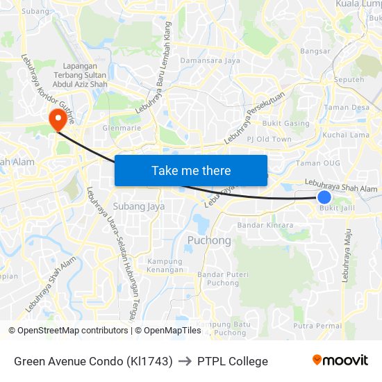 Green Avenue Condo (Kl1743) to PTPL College map