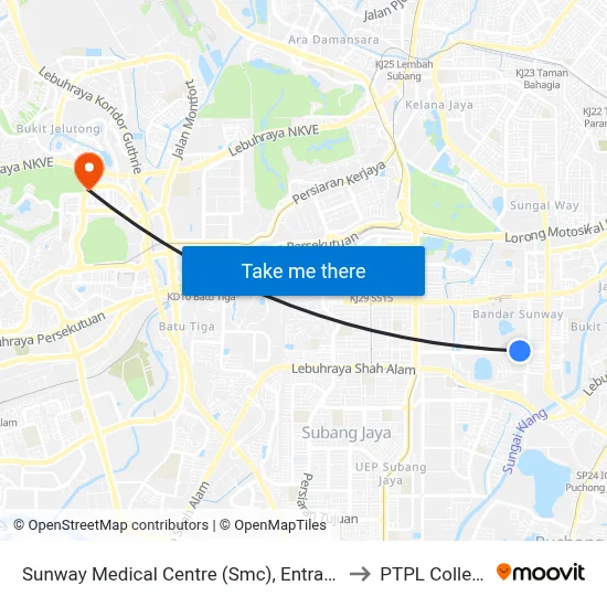 Sunway Medical Centre (Smc), Entrance to PTPL College map