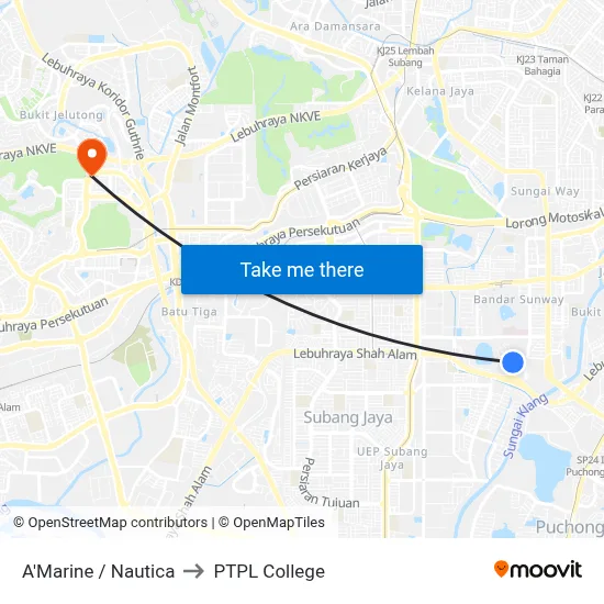 A'Marine / Nautica to PTPL College map