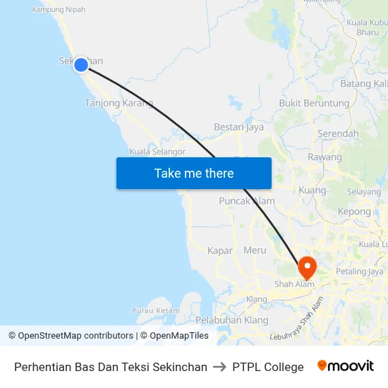 Perhentian Bas Dan Teksi Sekinchan to PTPL College map