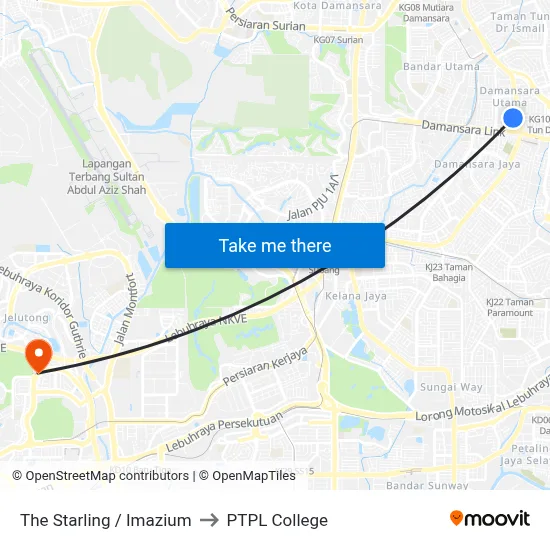 The Starling / Imazium to PTPL College map