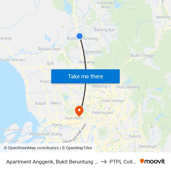 Apartment Anggerik, Bukit Beruntung (Hs41) to PTPL College map