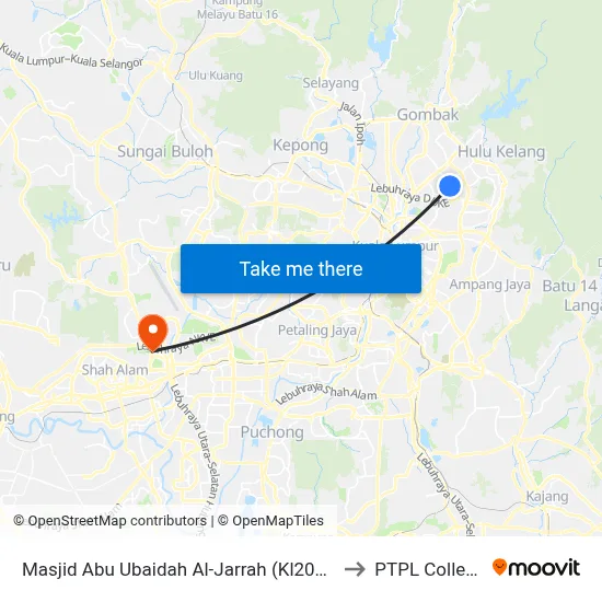 Masjid Abu Ubaidah Al-Jarrah (Kl2093) to PTPL College map