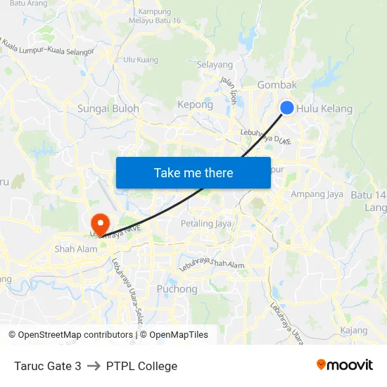 Taruc Gate 3 to PTPL College map