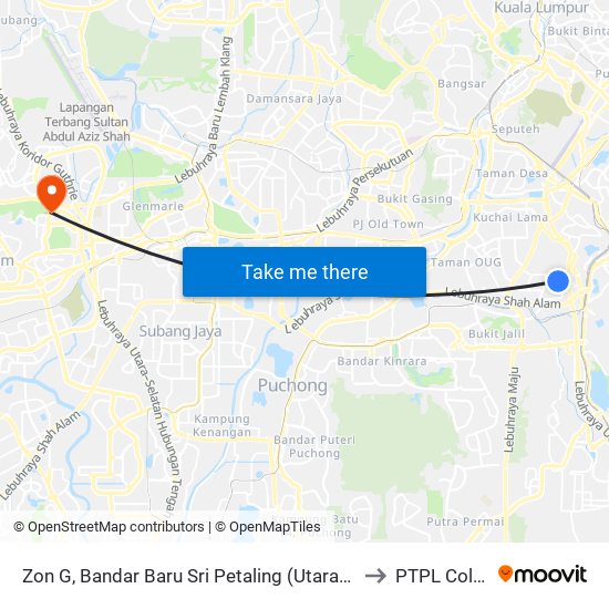 Zon G, Bandar Baru Sri Petaling (Utara) (Kl1304) to PTPL College map