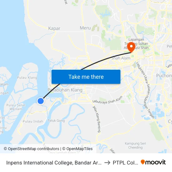 Inpens International College, Bandar Armada Putra (Bd337) to PTPL College map