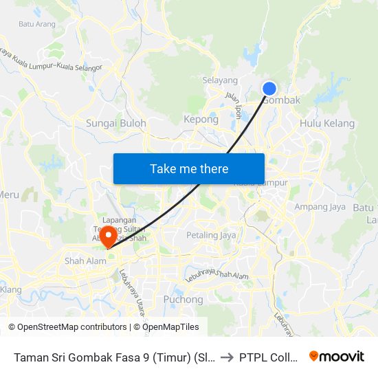 Taman Sri Gombak Fasa 9 (Timur) (Sl201) to PTPL College map