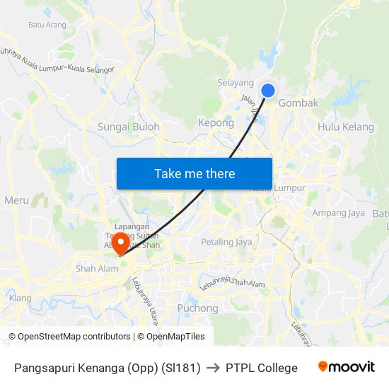 Pangsapuri Kenanga (Opp) (Sl181) to PTPL College map