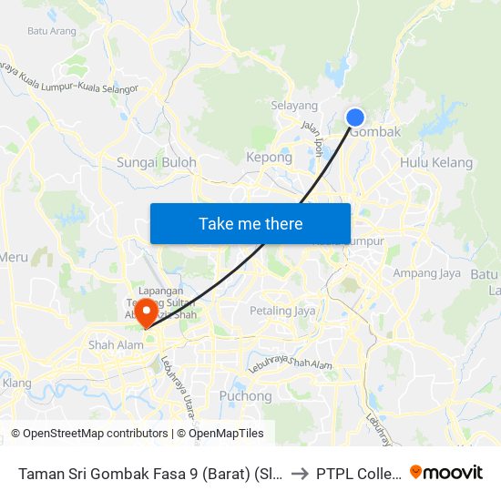 Taman Sri Gombak Fasa 9 (Barat) (Sl194) to PTPL College map