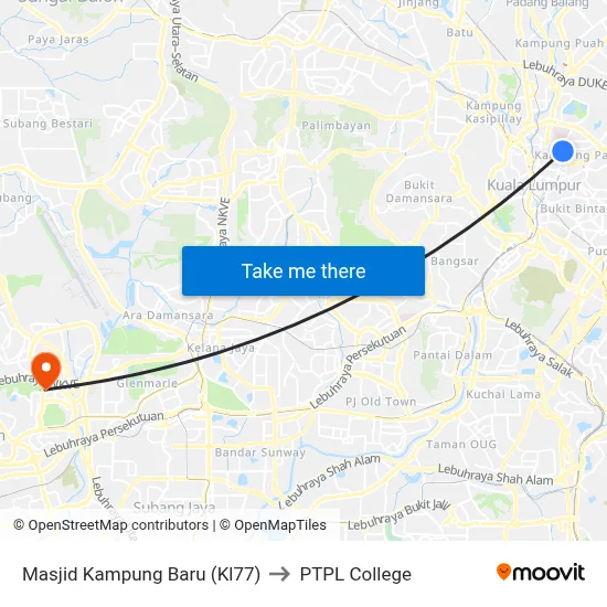 Masjid Kampung Baru (Kl77) to PTPL College map