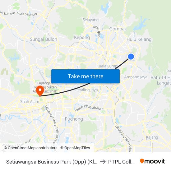 Setiawangsa Business Park (Opp) (Kl437) to PTPL College map