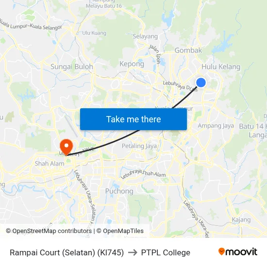 Rampai Court (Selatan) (Kl745) to PTPL College map