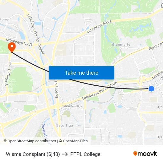 Wisma Consplant (Sj48) to PTPL College map