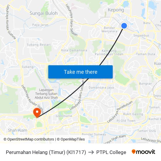 Perumahan Helang (Timur) (Kl1717) to PTPL College map