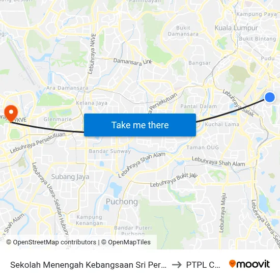 Sekolah Menengah Kebangsaan Sri Permaisuri (Kl333) to PTPL College map