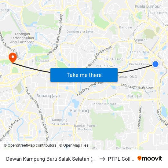 Dewan Orang Ramai Kampung Baru Salak Selatan (Kl1739) to PTPL College map